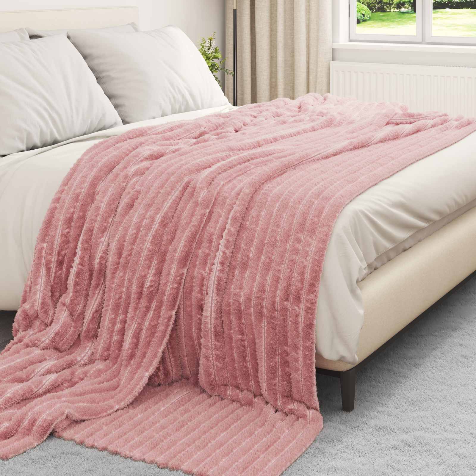Vidaxl-Teppiche 6 Stück rosa 240 x 220 cm Fleece