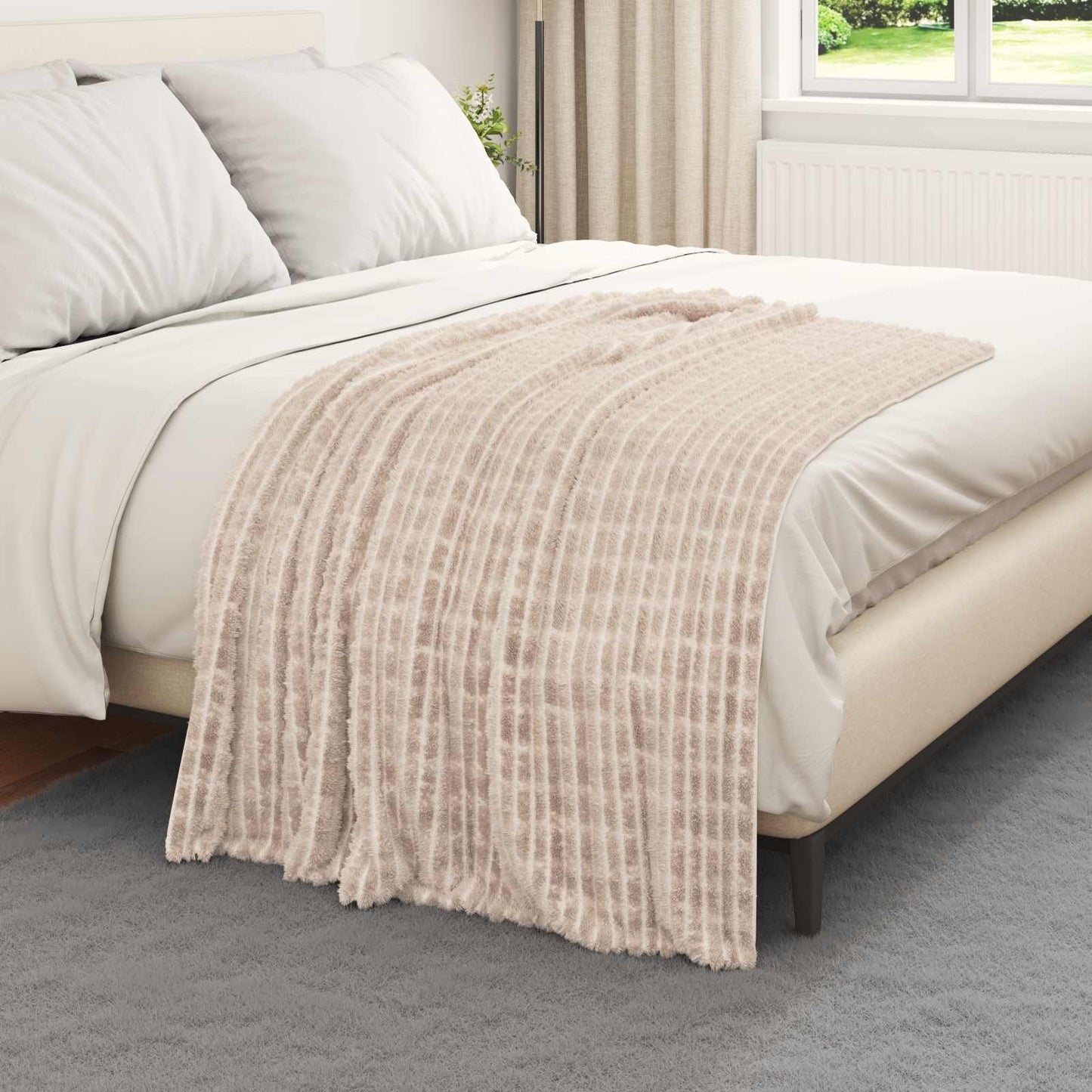 Vidaxl Überwurfdecke Beige 150 x 130 cm Fleece
