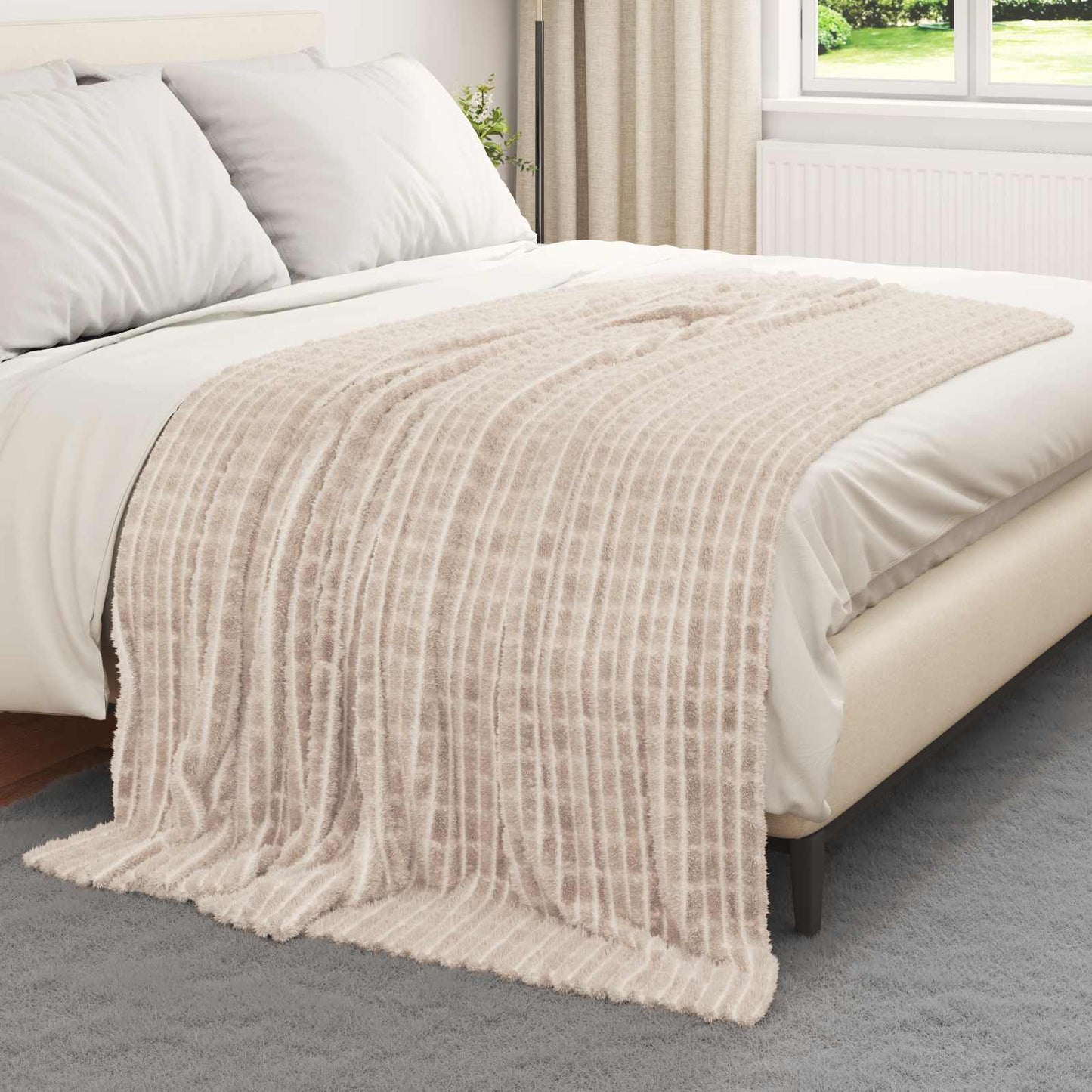 Vidaxl Überwurfdecke Beige 200 x 150 cm Fleece