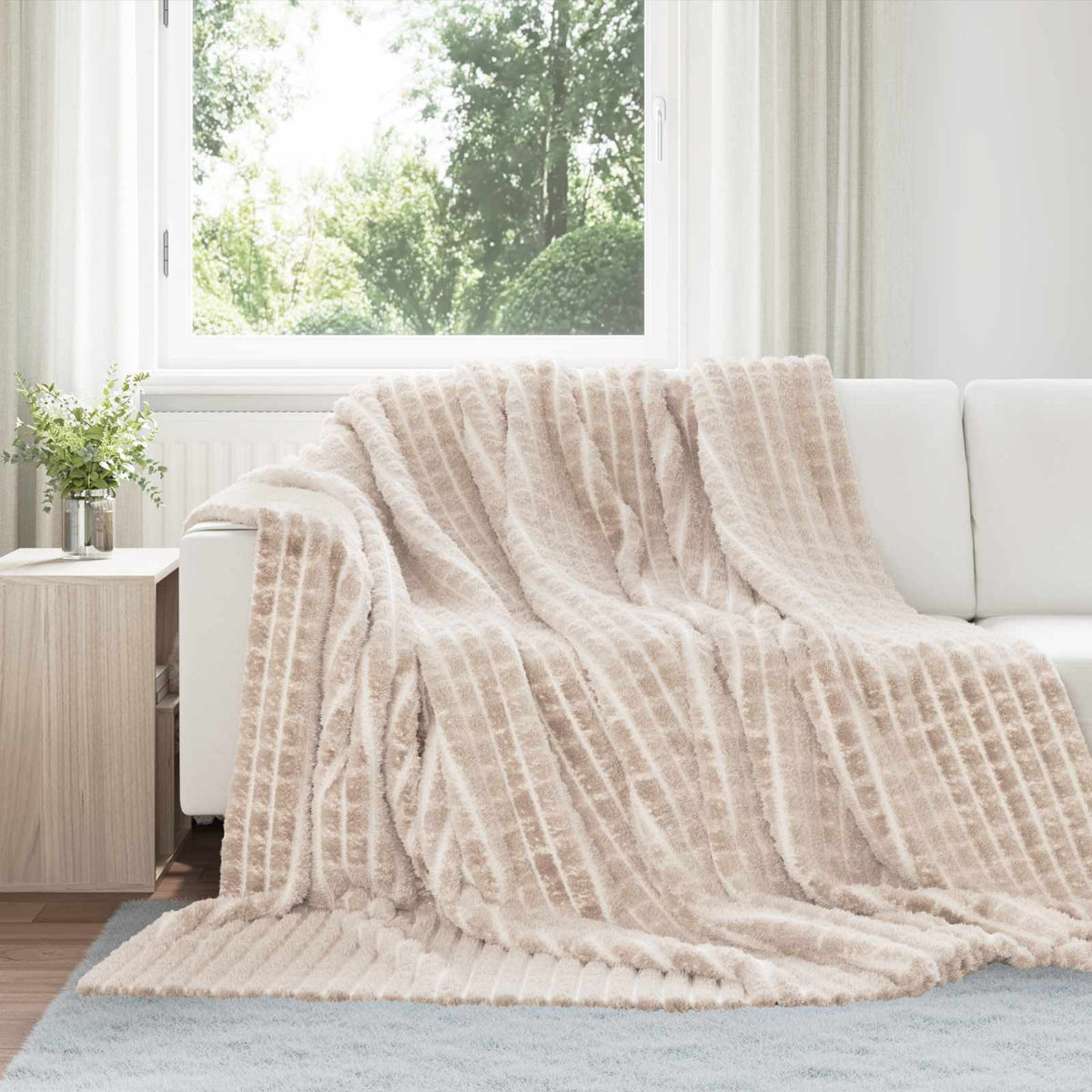 Vidaxl Überwurfdecke Beige 270 x 240 cm Fleece