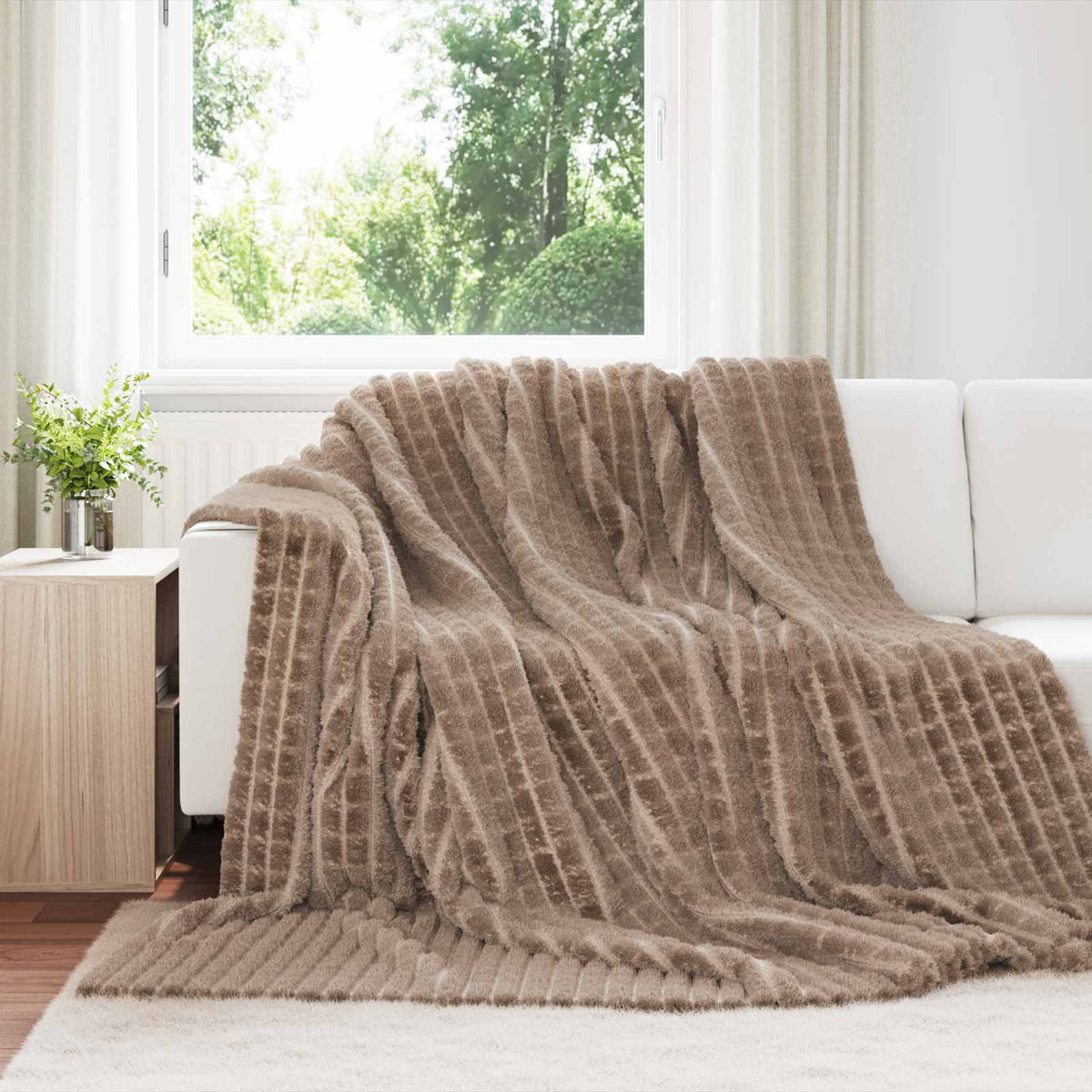 Vidaxx Überwurfdecke Kamel 240 x 220 cm Fleece