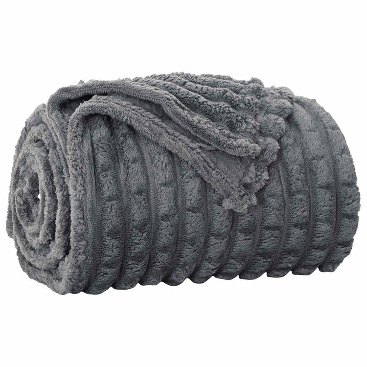 Vidaxl Überwurfdecke dunkelgrau 240 x 220 cm Fleece