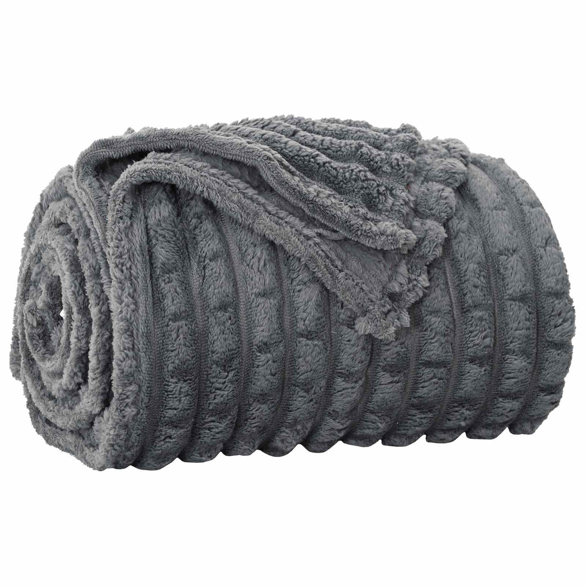 Vidaxl Überwurfdecke dunkelgrau 270 x 240 cm Fleece