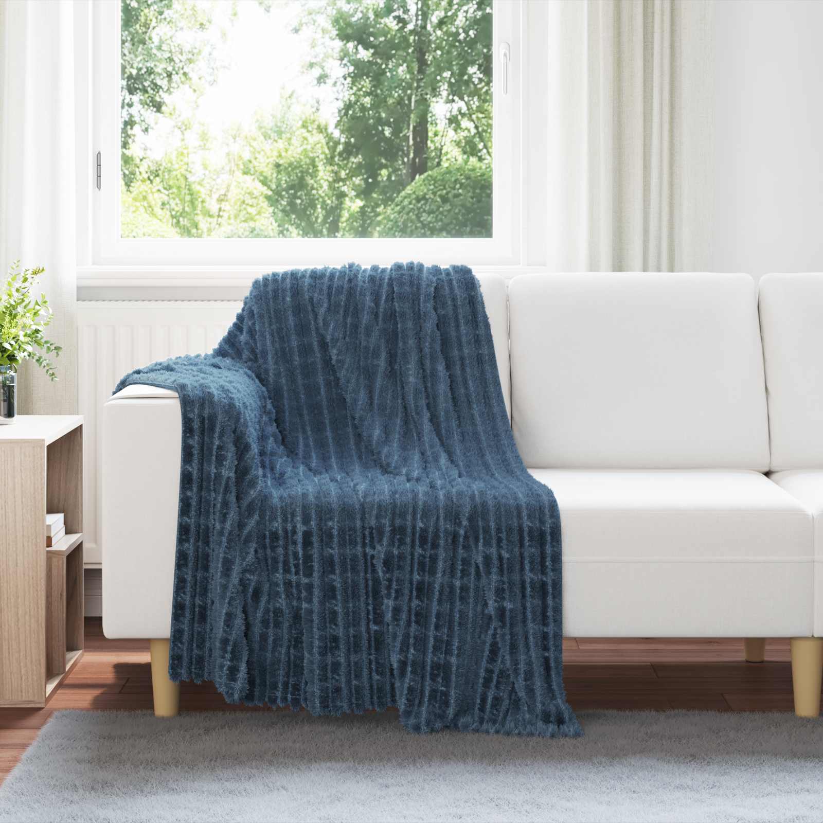 Vidaxx Überwurfdecke Marineblau 150 x 130 cm Fleece