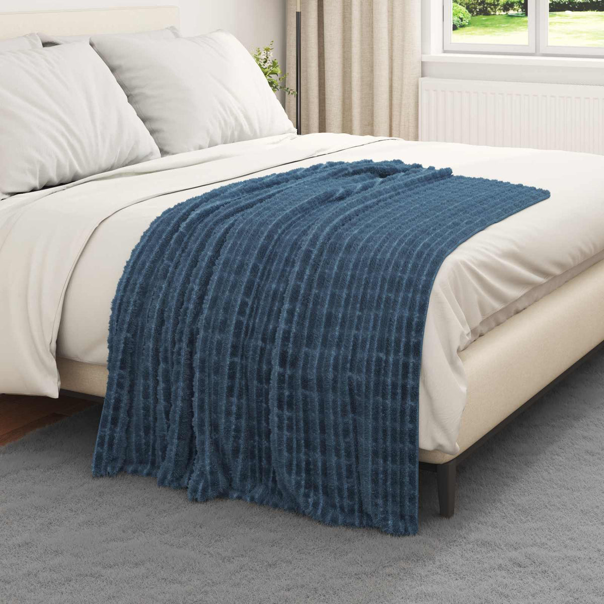 Vidaxx Überwurfdecke Marineblau 150 x 130 cm Fleece