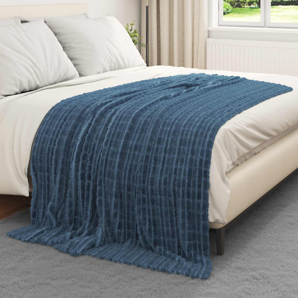 Vidaxx Überwurfdecke Marineblau 200 x 150 cm Fleece