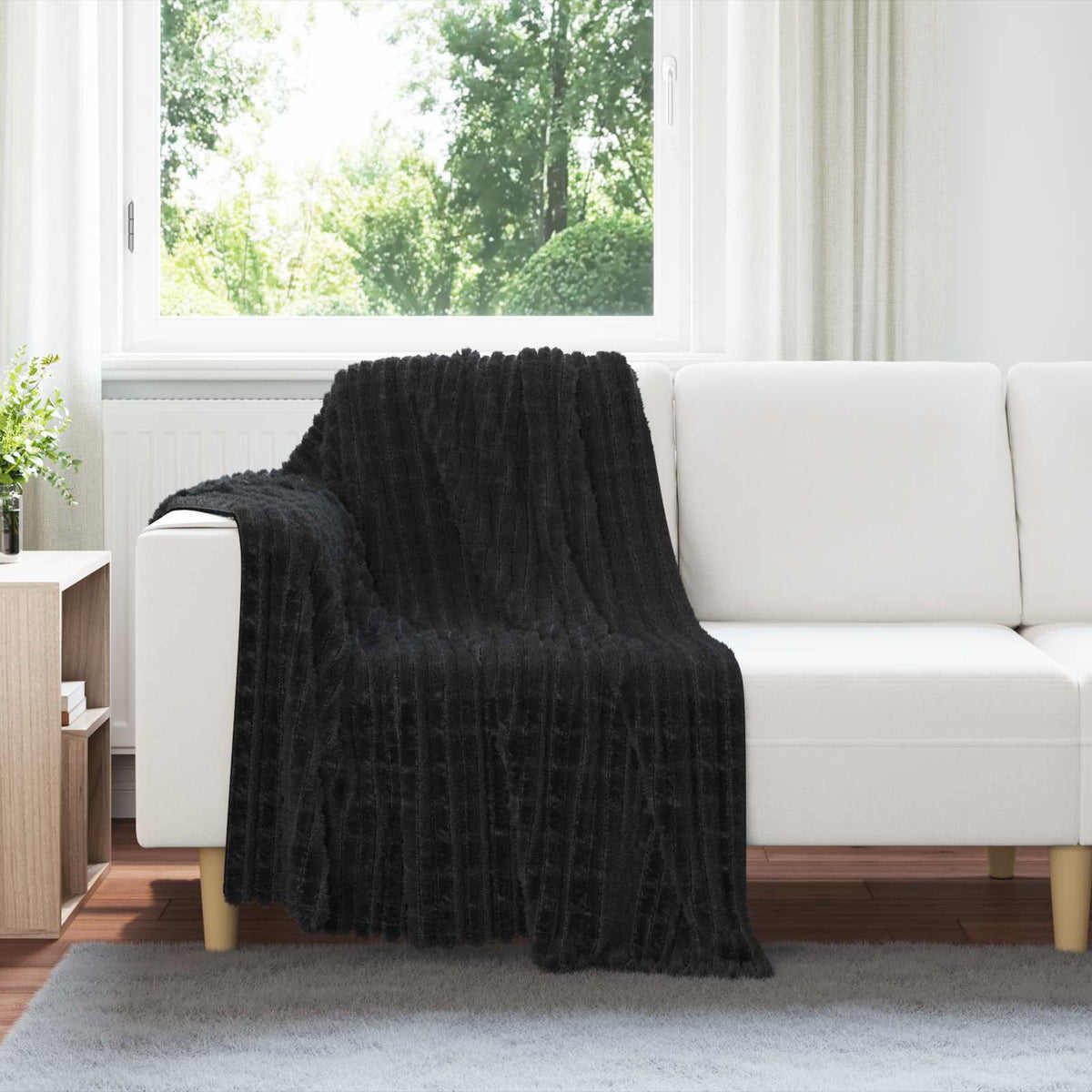 Vidaxx Überwurfdecke schwarz 150 x 130 cm Fleece