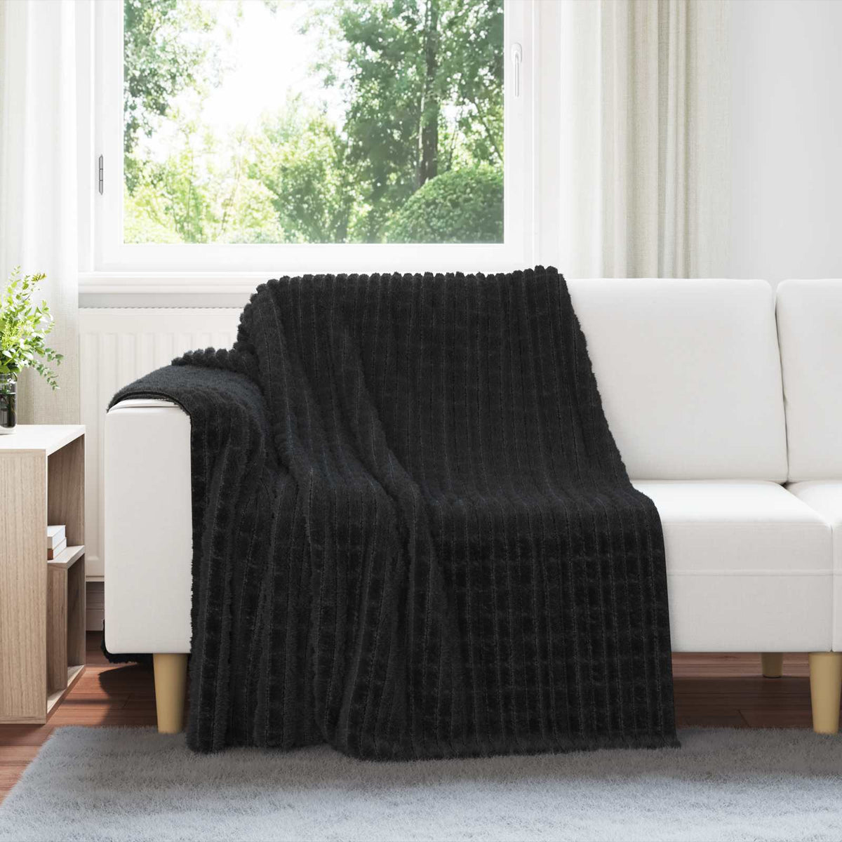 Vidaxx Überwurfdecke schwarz 200 x 150 cm Fleece