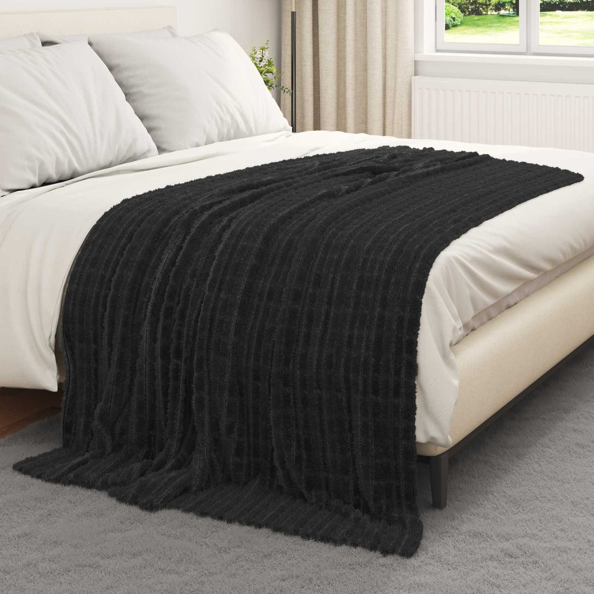 Vidaxx Überwurfdecke schwarz 200 x 150 cm Fleece