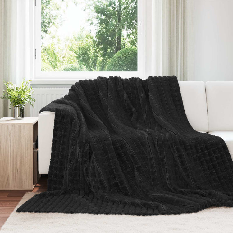 Vidaxx Überwurfdecke schwarz 270 x 240 cm Fleece