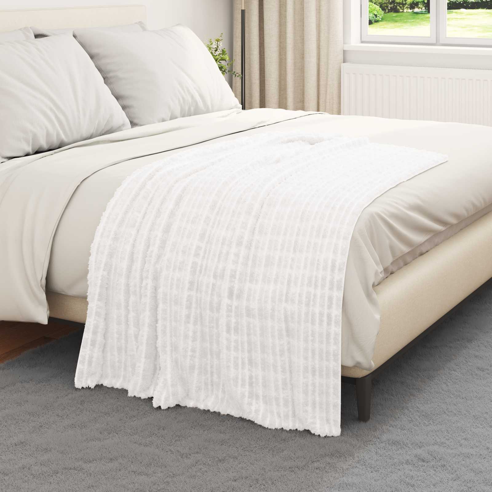 Vidaxx Überwurfdecke weiß 150 x 130 cm Fleece