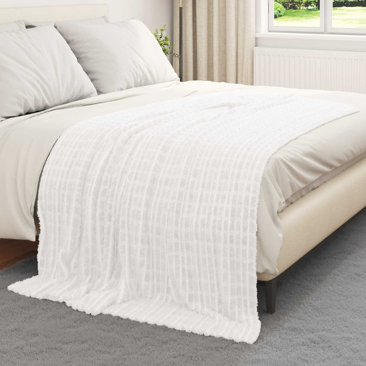 Vidaxx Überwurfdecke weiß 200 x 150 cm Fleece