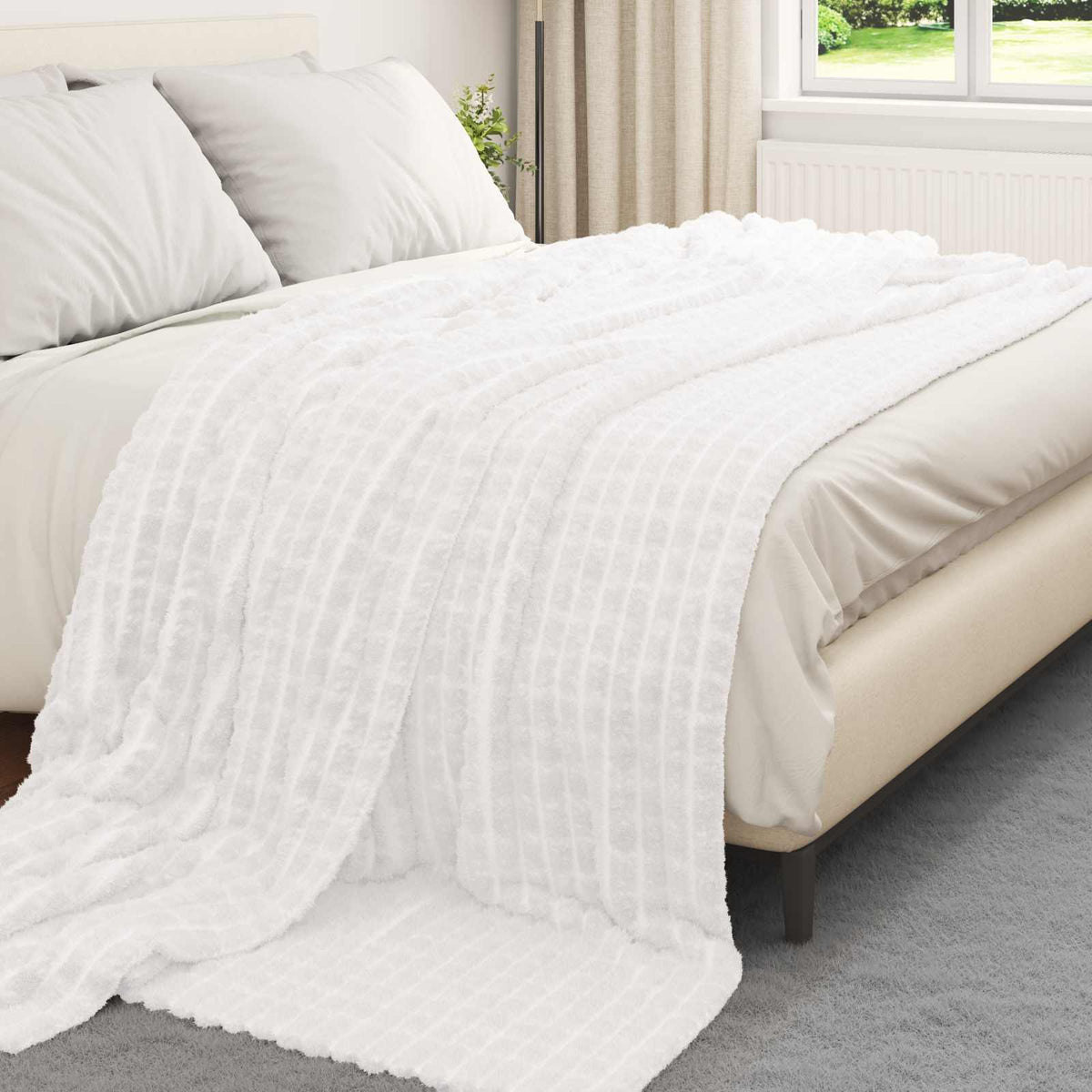 Vidaxx Überwurfdecke weiß 240 x 220 cm Fleece