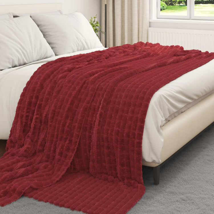 Vidaxx Überwurfdecke bordeauxrot 240 x 220 cm Fleece