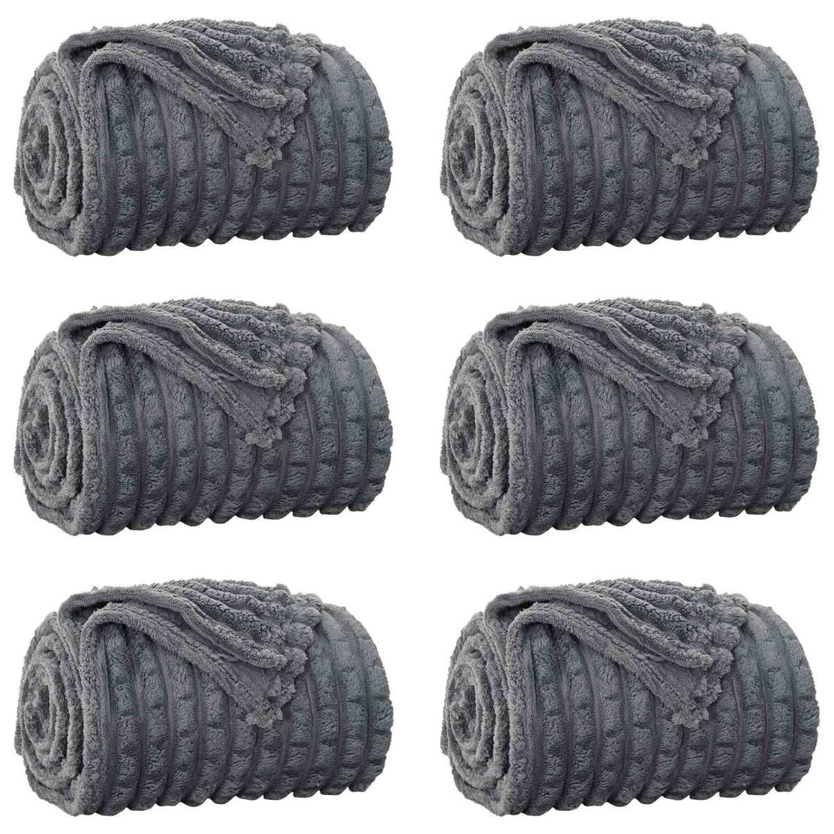 Vidaxl-Teppiche 6 Stück dunkelgrau 200 x 150 cm Fleece