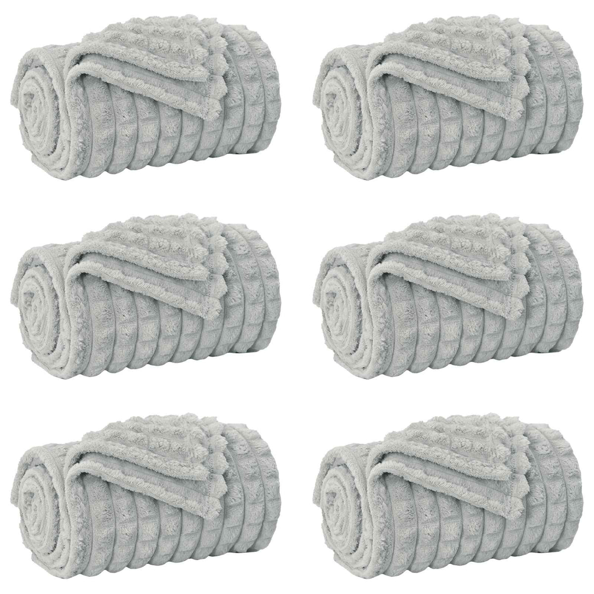 Vidaxl-Teppiche 6 Stück grau 150 x 130 cm Fleece