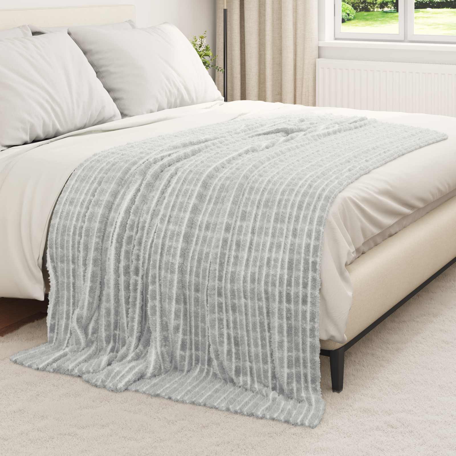VidaXL Teppiche 6 Stück grau 200 x 150 cm Fleece