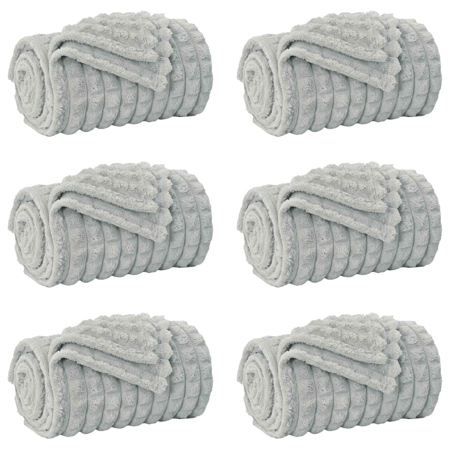 VidaXL Teppiche 6 Stück grau 200 x 150 cm Fleece