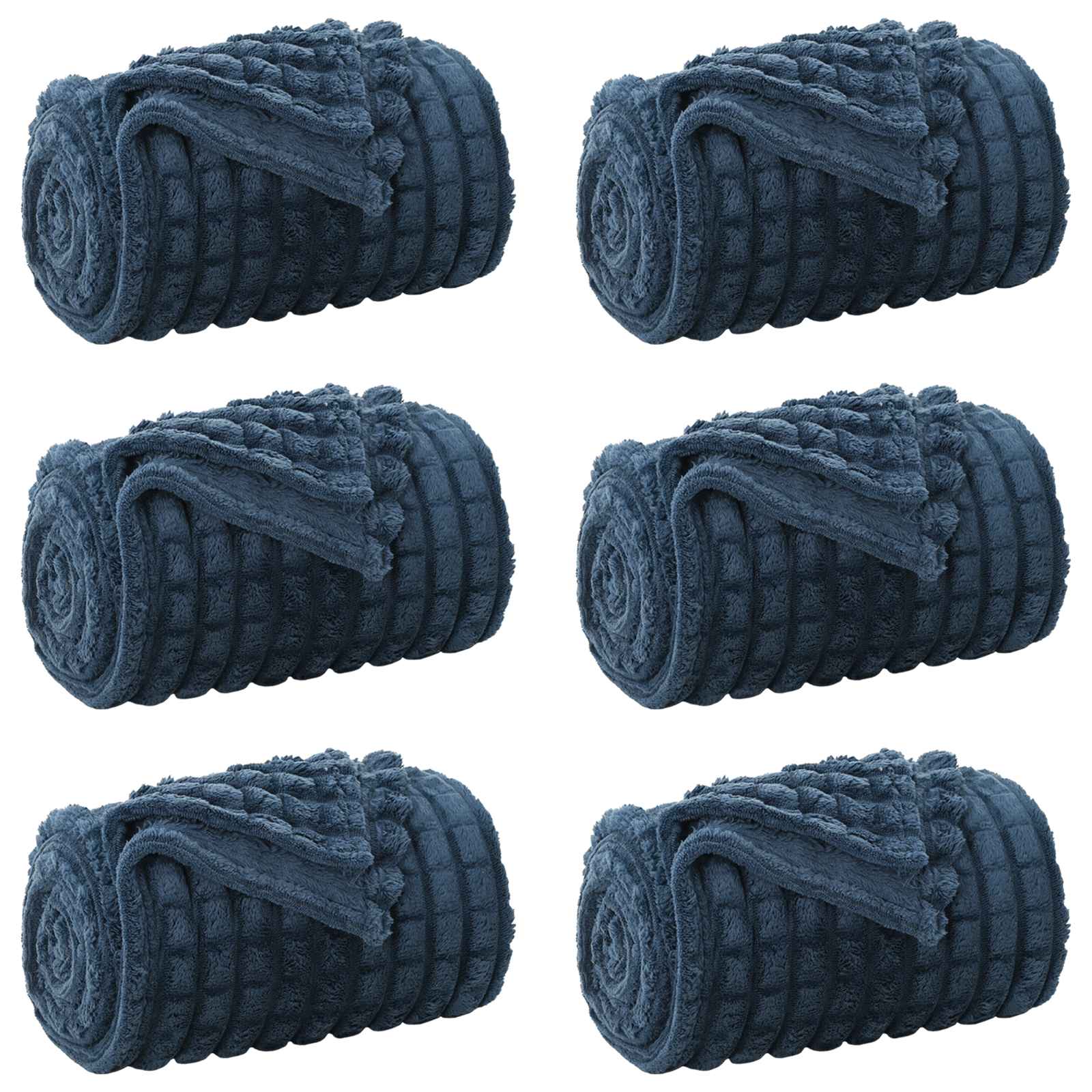 VidaXL Teppiche 6 Stück Marineblau 150 x 130 cm Fleece