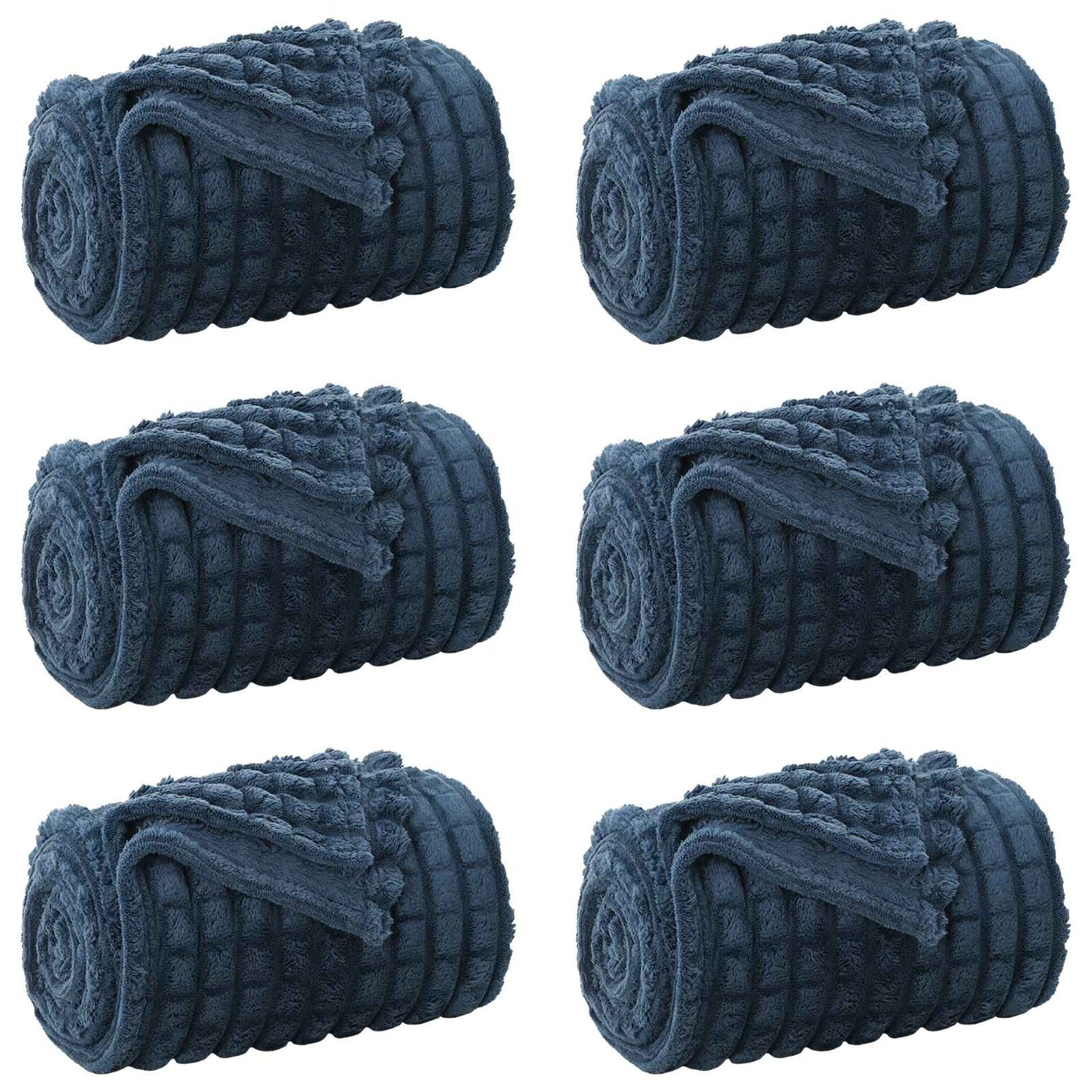 VidaXL Teppiche 6 Stück Marineblau 200 x 150 cm Fleece