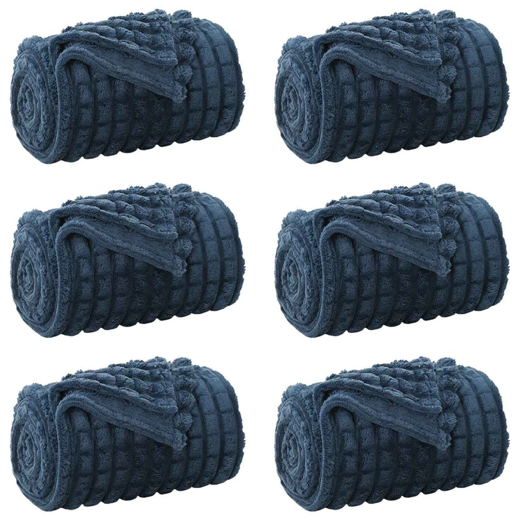 VidaXL Teppiche 6 Stück Marineblau 200 x 150 cm Fleece