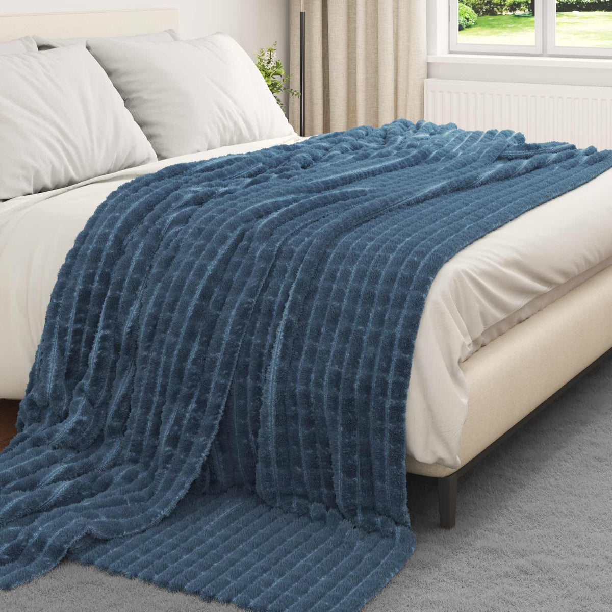 VidaXL Teppiche 6 Stück Marineblau 270 x 240 cm Fleece