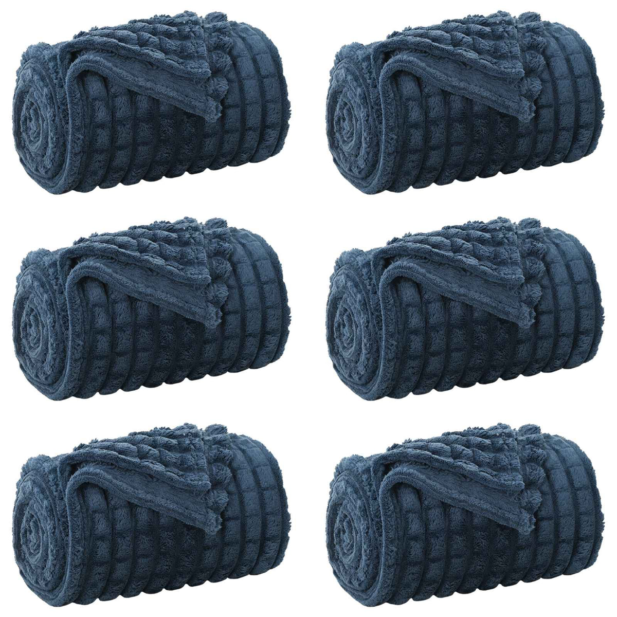 VidaXL Teppiche 6 Stück Marineblau 270 x 240 cm Fleece