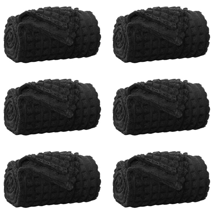 VidaXL Teppiche 6 Stück schwarz 200 x 150 cm Fleece