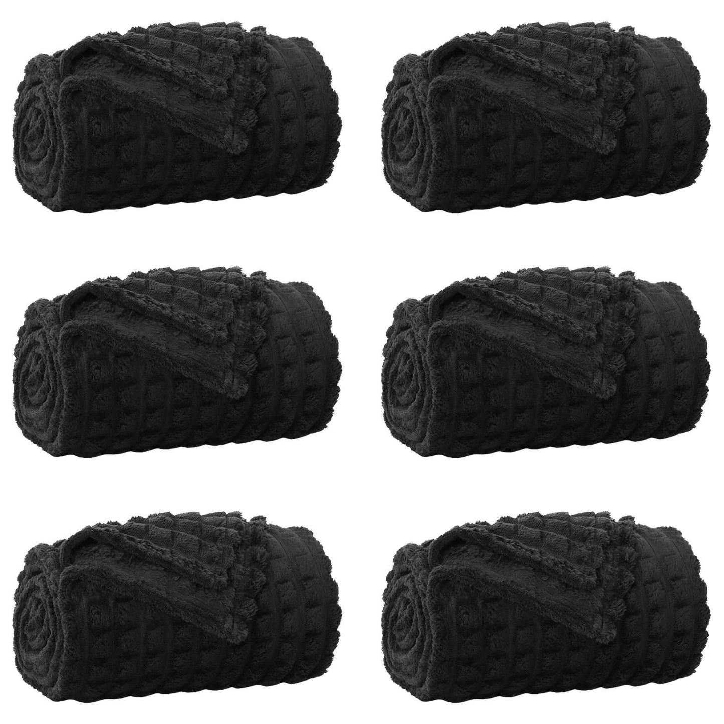 VidaXL Teppiche 6 Stück schwarz 240 x 220 cm Fleece