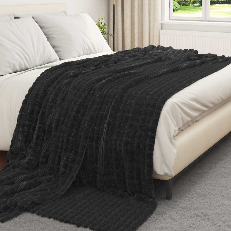 VidaXL Teppiche 6 Stück schwarz 270 x 240 cm Fleece