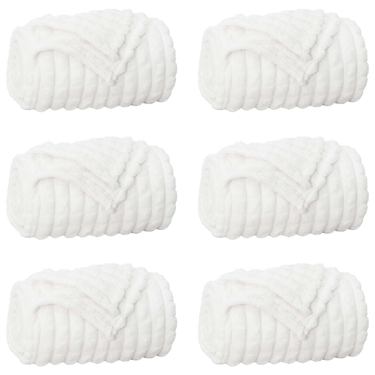 VidaXL Teppiche 6 Stück weiß 150 x 130 cm Fleece