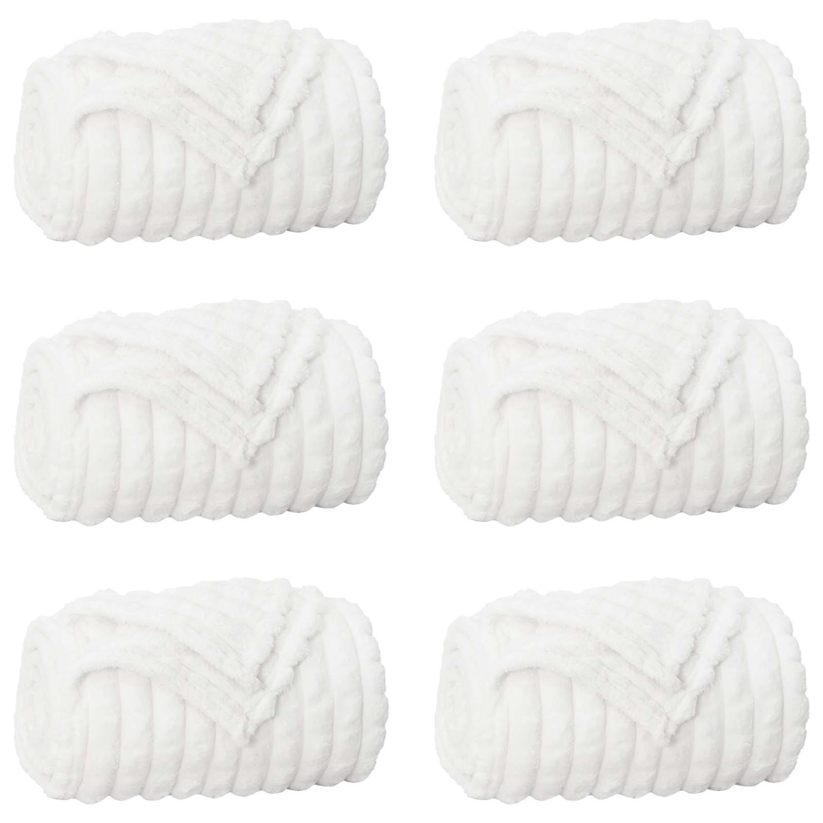 VidaXL Teppiche 6 Stück weiß 240 x 220 cm Fleece