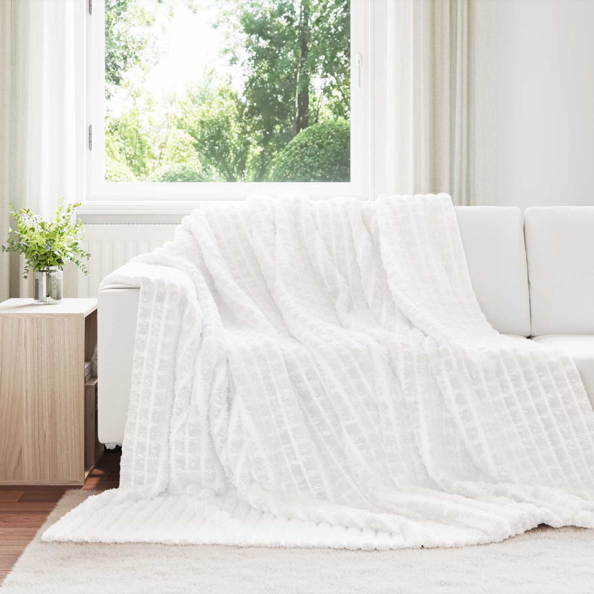 VidaXL Teppiche 6 Stück weiß 270 x 240 cm Fleece