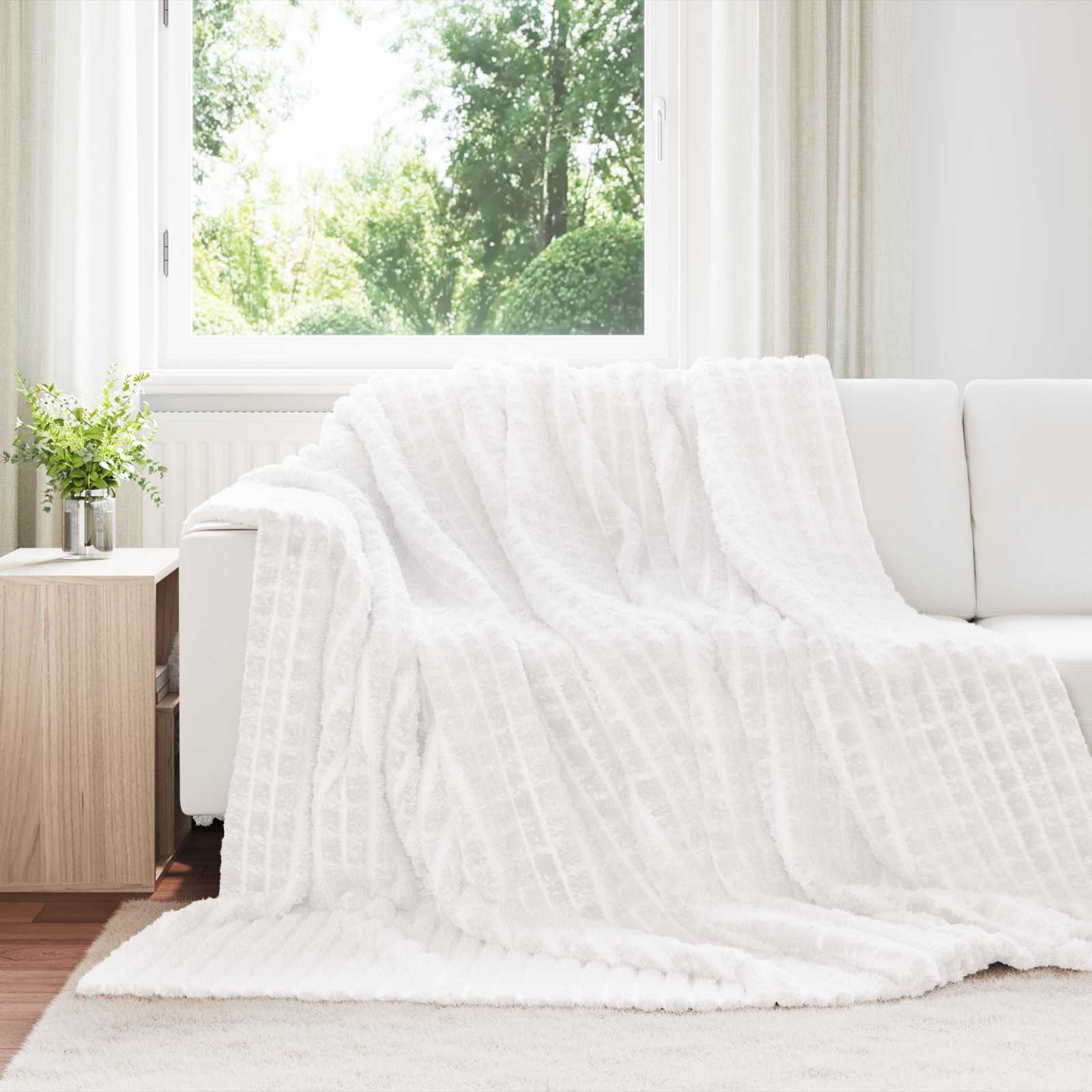 VidaXL Teppiche 6 Stück weiß 270 x 240 cm Fleece