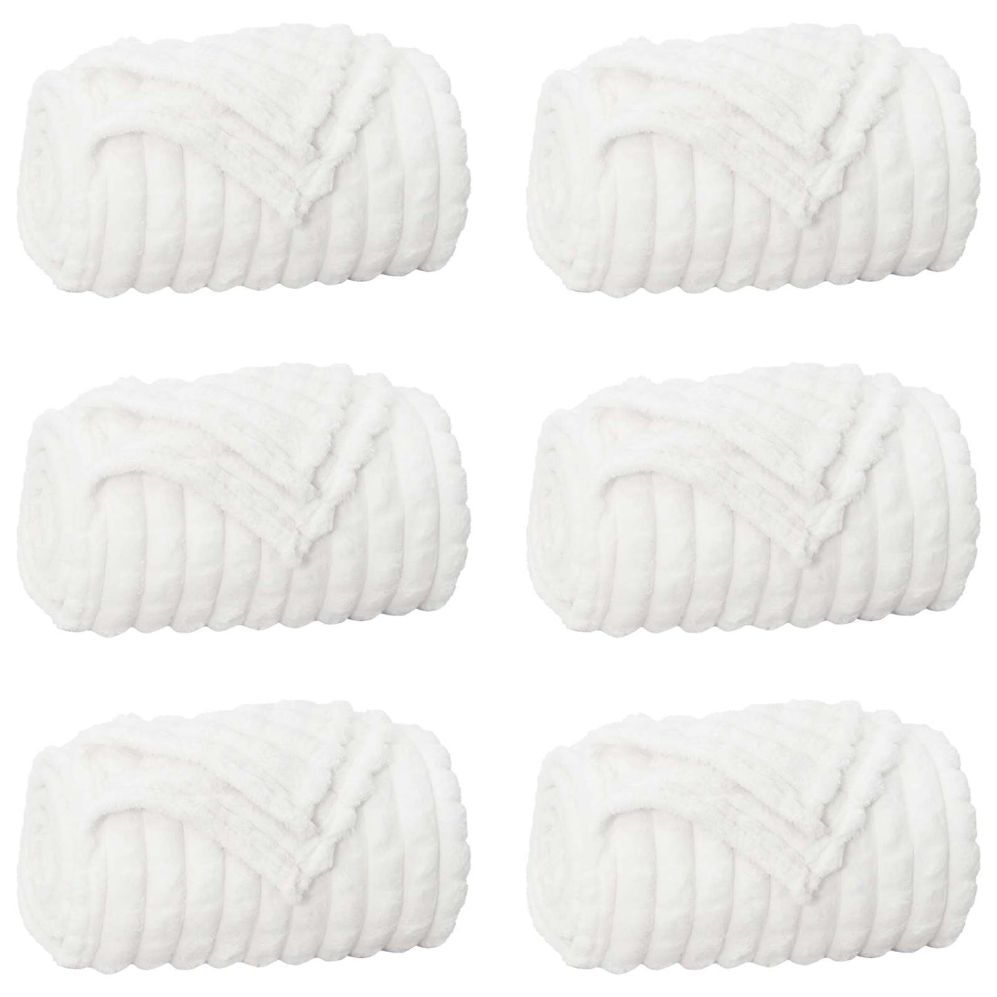 VidaXL Teppiche 6 Stück weiß 270 x 240 cm Fleece