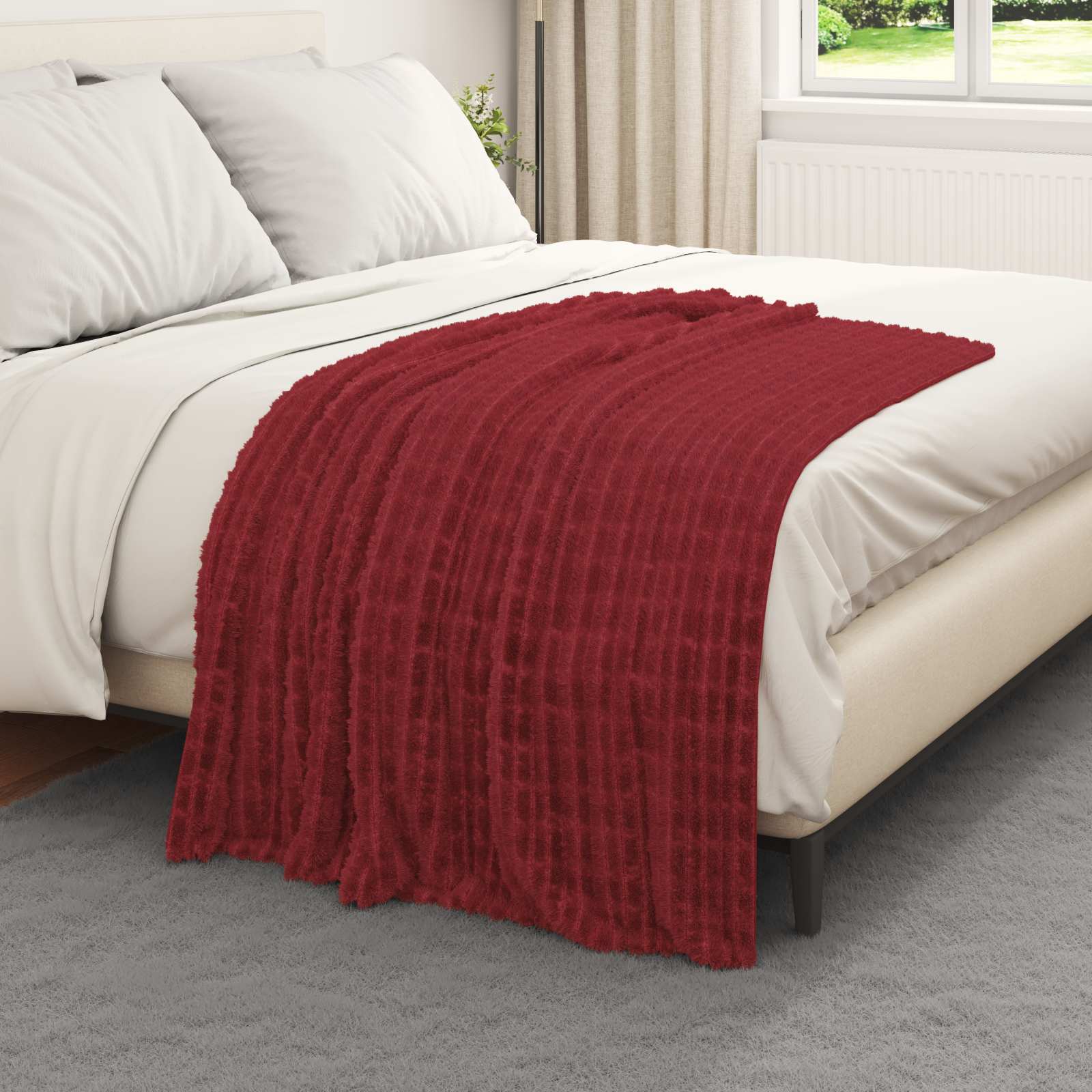 VidaXL Teppiche 6 Stk. Burgunderrot 150 x 130 cm Fleece