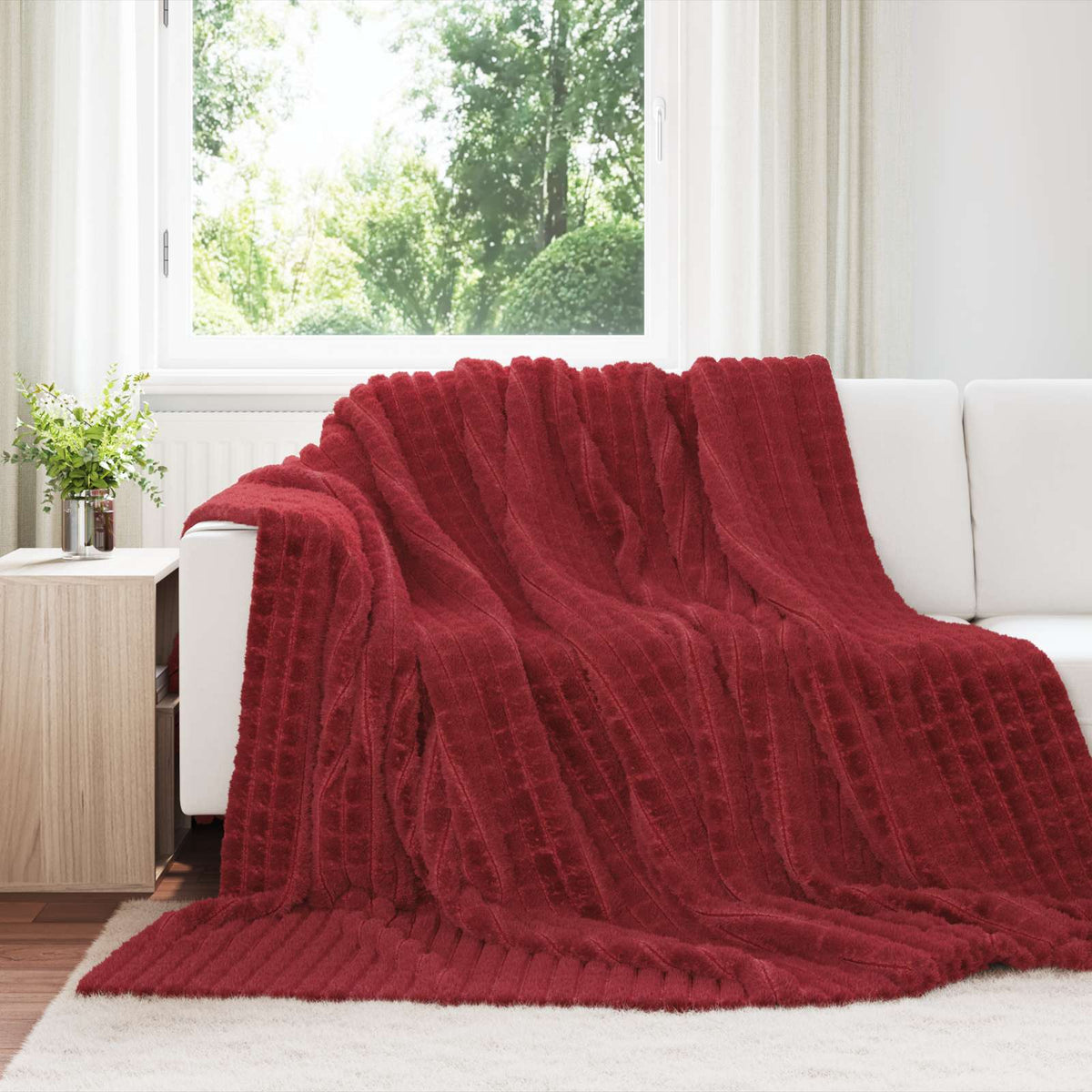 VidaXL Teppiche 6 Stk. Burgunderrot 240 x 220 cm Fleece