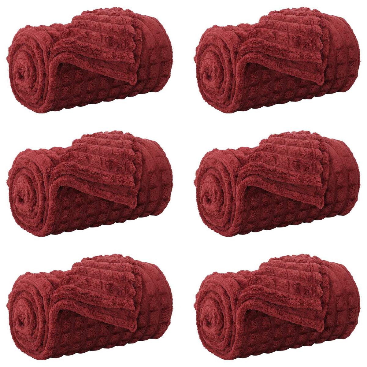 VidaXL Teppiche 6 Stück Burgunderrot 270 x 240 cm Fleece