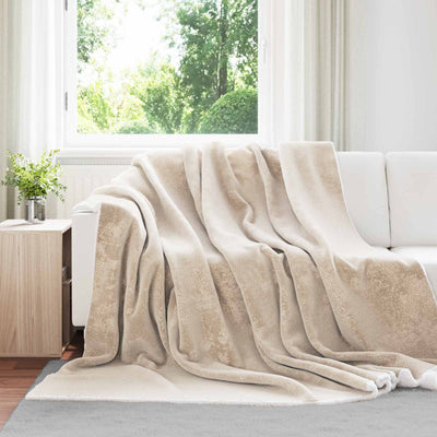 Vidaxl Überwurfdecke beige 240 x 270 cm Fleece