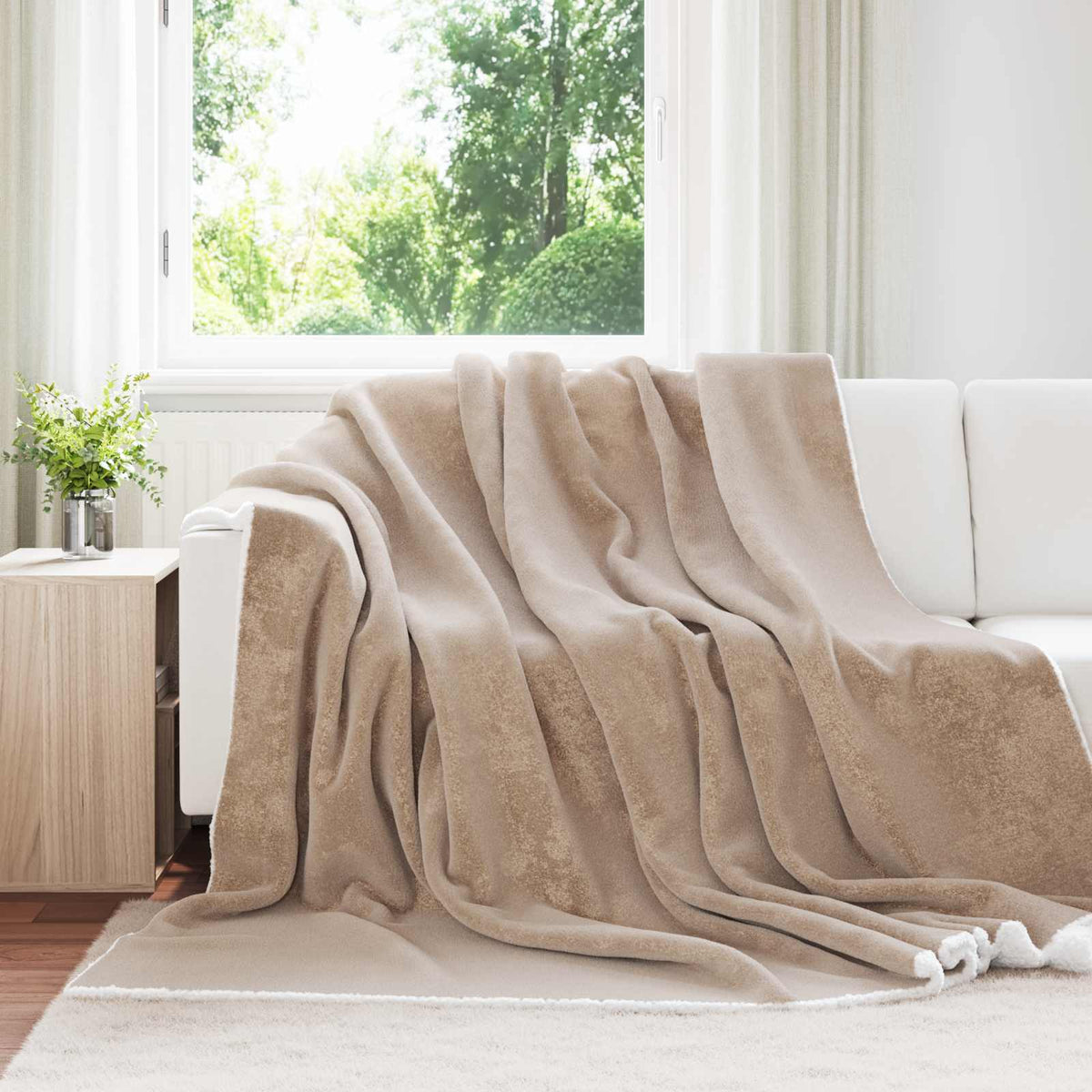 Vidaxx Überwurfdecke Kamel 220 x 240 cm Fleece