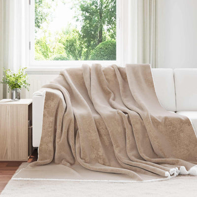 Vidaxl Überwurfdecke Kamel 240 x 270 cm Fleece