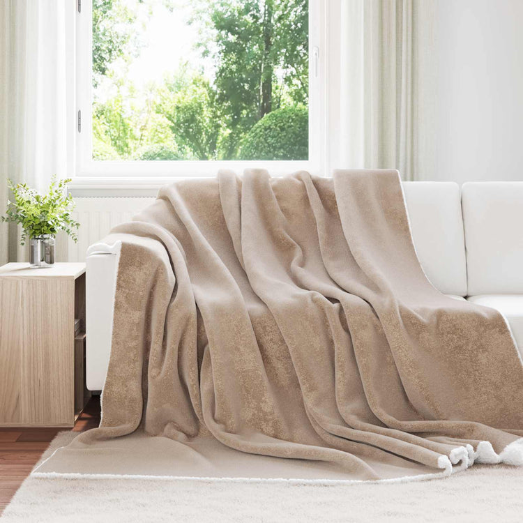 Vidaxl Überwurfdecke Kamel 240 x 270 cm Fleece