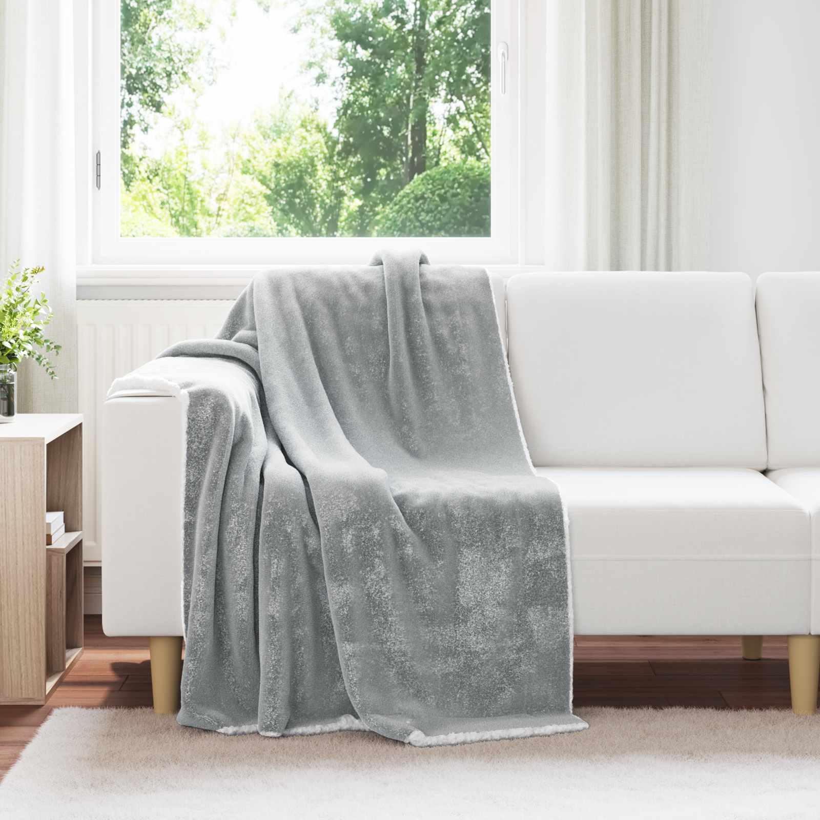 Vidaxx Überwurfdecke grau 130 x 150 cm Fleece