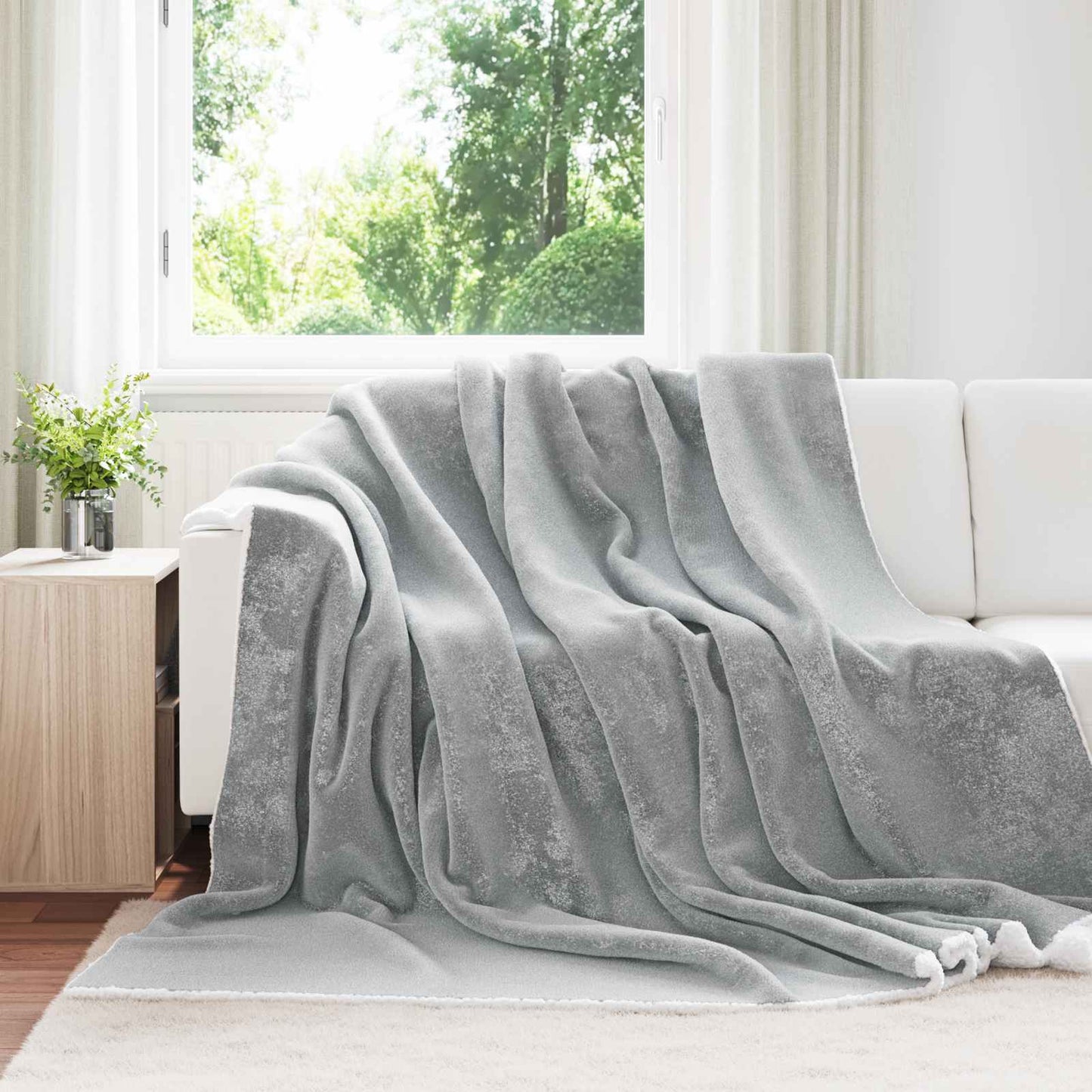 Vidaxx Überwurfdecke grau 220 x 240 cm Fleece