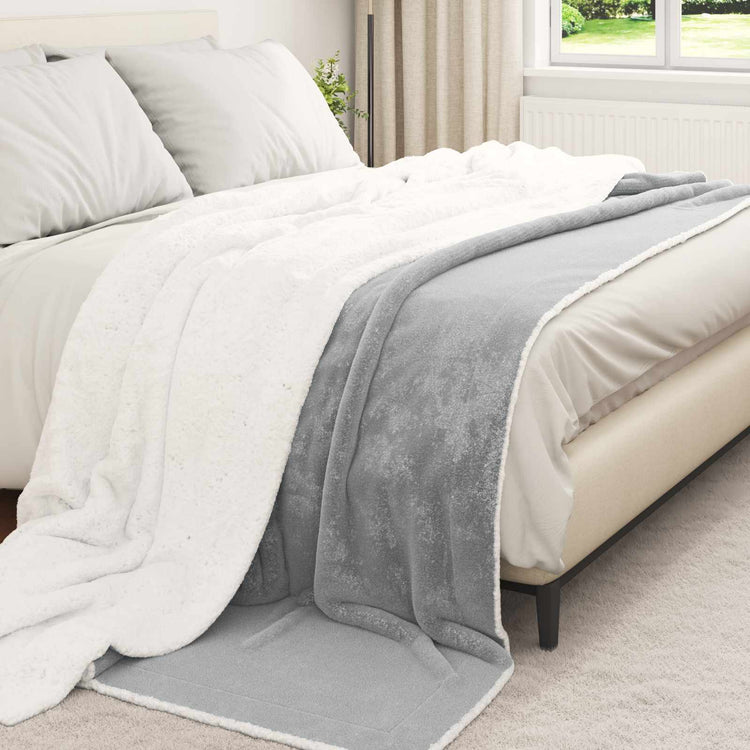 Vidaxx Überwurfdecke grau 240 x 270 cm Fleece