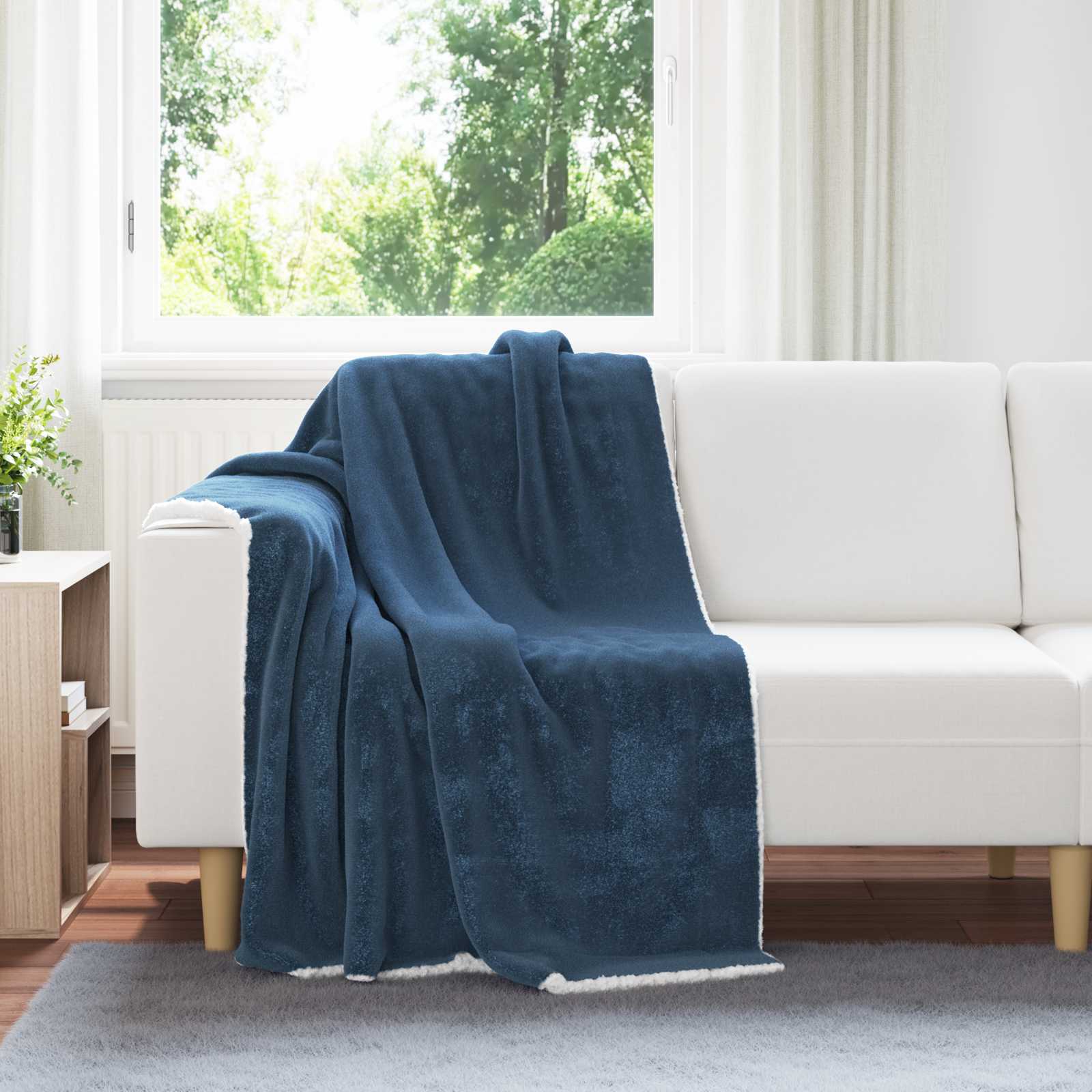 Vidaxx Überwurfdecke Marineblau 130 x 150 cm Fleece