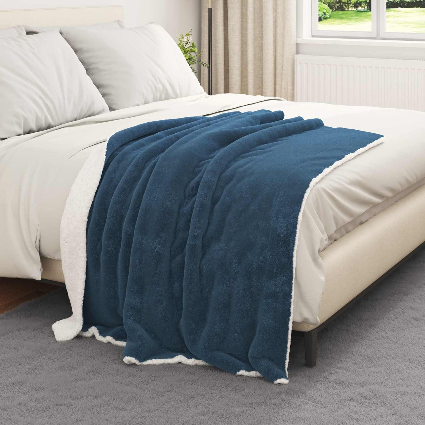 Vidaxx Überwurfdecke Marineblau 130 x 150 cm Fleece