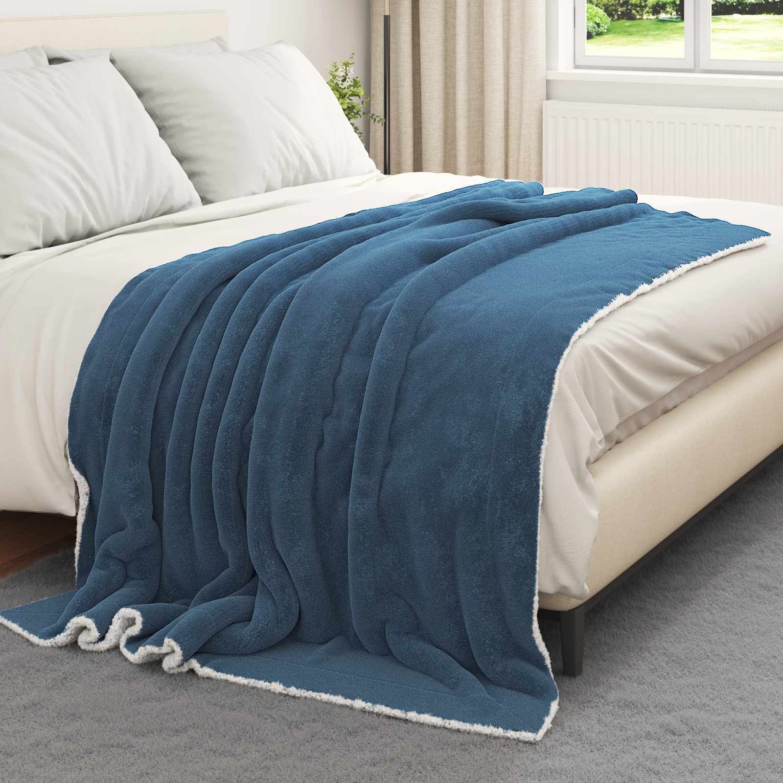 Vidaxx Überwurfdecke Marineblau 150 x 200 cm Fleece