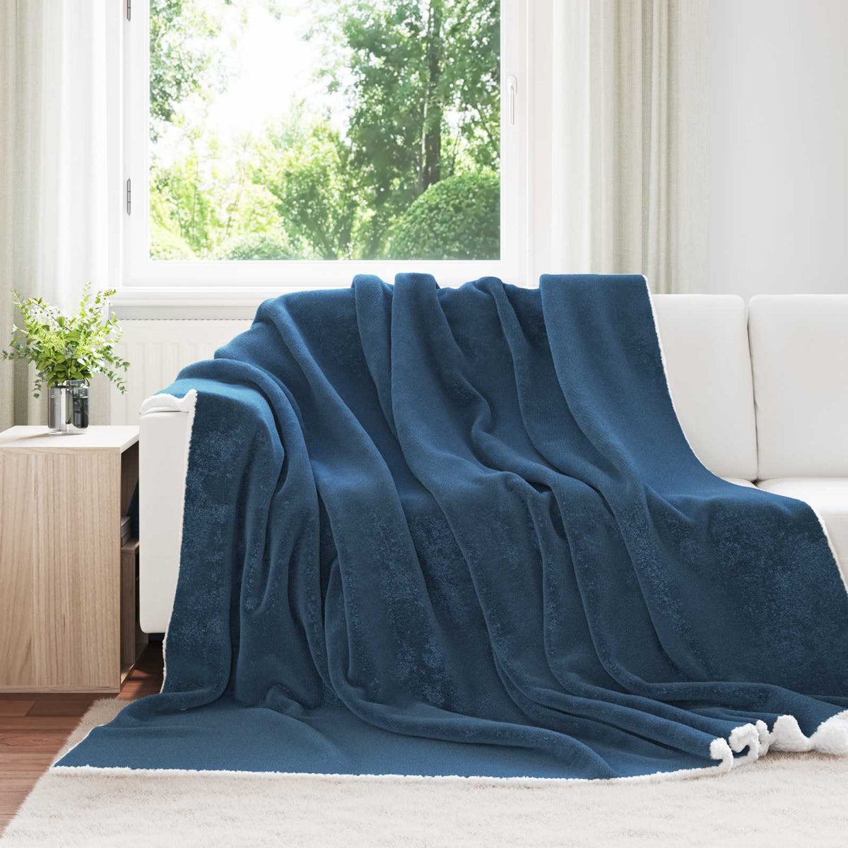 Vidaxx Überwurfdecke Marineblau 240 x 270 cm Fleece