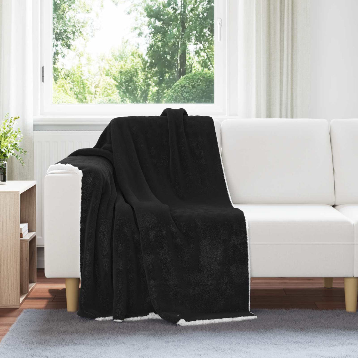 Vidaxx Überwurfdecke schwarz 130 x 150 cm Fleece